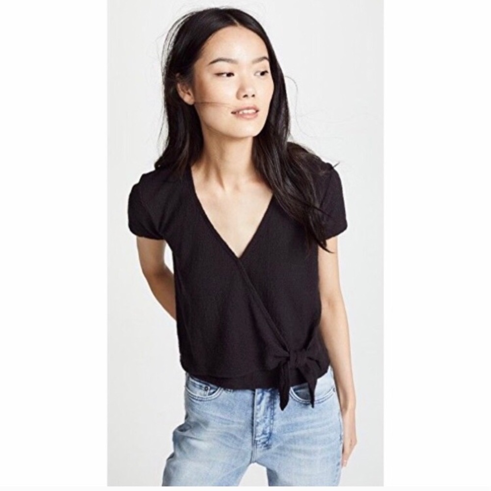 Madewell black wrap top